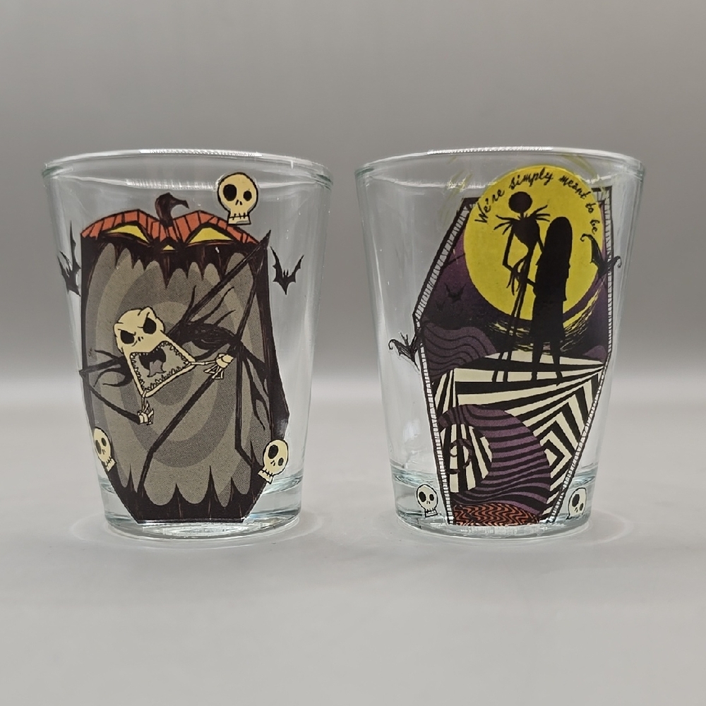 Disney Nightmare Before Christmas 1.5oz Shot Glass Set Jack & Sally Collectible
